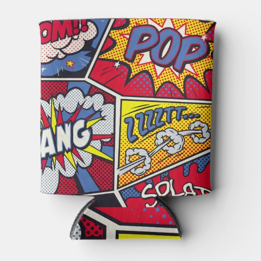 レトロポップ・アートのアート、漫画の叫びパターン。 缶クーラー (正面)