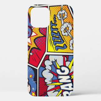 レトロポップ・アートのアート、漫画の叫びパターン。 iPhone 12ケース