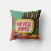 レトロポップ・アートのアート「Never Mind」 クッション (裏面)
