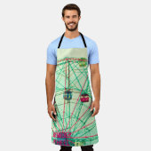 レトロポップ・アートのサマーカーニバル エプロン (着用した状態)
