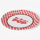 レトロポップ・アートのソーダコーラベビーシャワー ペーパープレート (アングル)