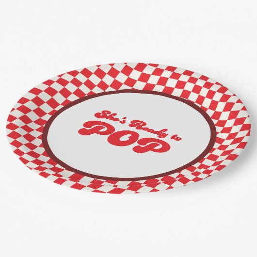 レトロポップ・アートのソーダコーラベビーシャワー ペーパープレート (アングル)