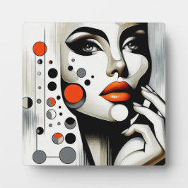 レトロポップ・アートのディヴァ：幾何学的エレガンス抽象芸術アート フォトプラーク