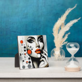 レトロポップ・アートのディヴァ:幾何学的エレガンス抽象芸術アート フォトプラーク (インサイチュ)