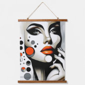 レトロポップ・アートのディヴァ：幾何学的エレガンス抽象芸術アート 吊り下げ型タペストリー (正面)