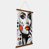 レトロポップ・アートのディヴァ：幾何学的エレガンス抽象芸術アート 吊り下げ型タペストリー (傾斜あり)