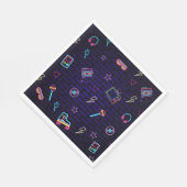 レトロポップ・アートのネオンキッズ誕生日Bash スタンダードランチョンナプキン (角)