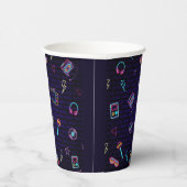 レトロポップ・アートのネオンキッズ誕生日Bash 紙コップ (右)