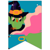 レトロポップ・アートのハロウィンヴィンテージ衣装パーティー バンティングフラッグ (第1の旗)