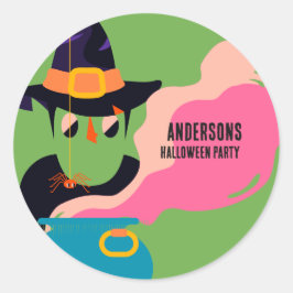 レトロポップ・アートのハロウィンヴィンテージ衣装パーティー ラウンドシール