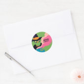 レトロポップ・アートのハロウィンヴィンテージ衣装パーティー ラウンドシール (封筒)