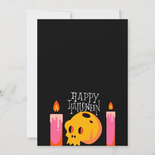 レトロポップ・アートのハロウィンヴィンテージ衣装パーティー 招待状 (裏面)