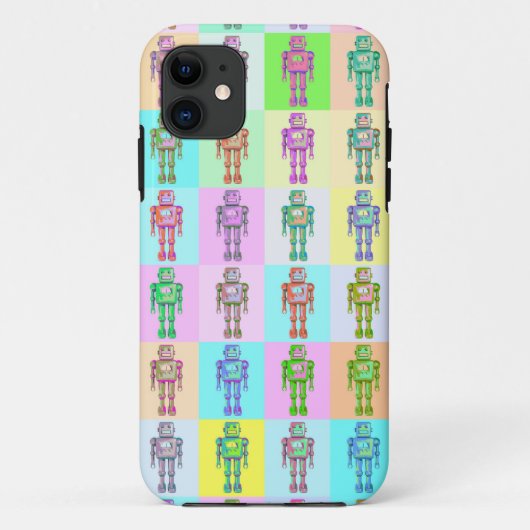 レトロポップ・アートのロボット Case-Mate iPhoneケース (裏面)
