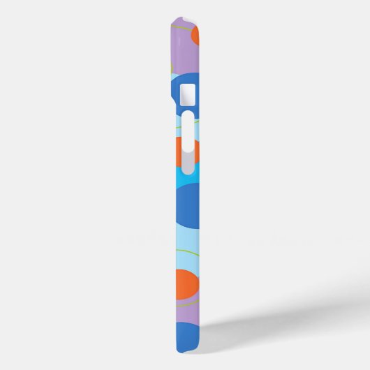 レトロポップ・アートの円ブルー&オレンジドットGroovyファンキー Case-Mate iPhoneケース (裏面 / 左)