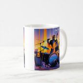 レトロポップ・アートの抽象芸術ミュージカル楽器 コーヒーマグカップ (正面右)