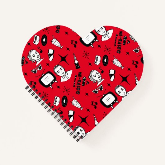 レトロポップ・アートの1950のスタイルノスタルジックグラフィックス ノートブック (正面)