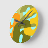 レトロポップ・アートの ラウンド壁時計 (傾斜)