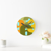 レトロポップ・アートの ラウンド壁時計 (ホーム)