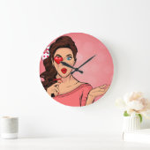 レトロポパートレディ ラージ壁時計 (ホーム)