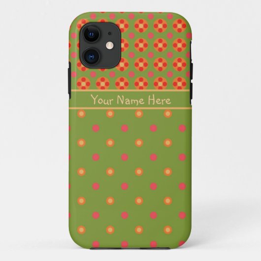 レトロポピーと水玉模様iPhone 5/5sケース Case-Mate iPhoneケース (裏面)