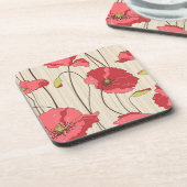 レトロポピーパターン コースター (左側)