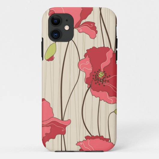 レトロポピーパターン Case-Mate iPhoneケース (裏面)