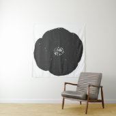 レトロポピーフローラアートパターン(白黒) タペストリー (インサイチュ)