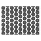 レトロポピーフローラアートパターン（白黒） テーブルクロス (正面(横))