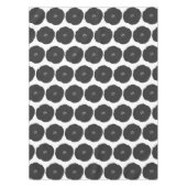 レトロポピーフローラアートパターン（白黒） テーブルクロス (正面)