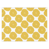レトロポピーフローラアートパターン（黄と白） テーブルクロス (正面(横))
