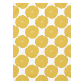 レトロポピーフローラアートパターン（黄と白） テーブルクロス (正面)