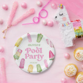レトロポプシクル誕生日プールパーティー ペーパープレート (パーティー)