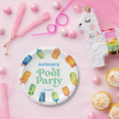 レトロポプシクル誕生日プールパーティー ペーパープレート (パーティー)