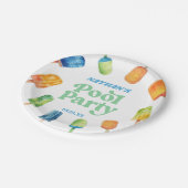 レトロポプシクル誕生日プールパーティー ペーパープレート (アングル)