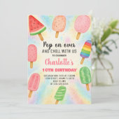 レトロポプシクル誕生日招待状 招待状 (スタンド正面)