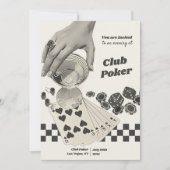 レトロポーカー夜のカクテルパーティーへの招待 招待状 (正面)