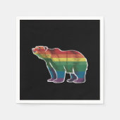 レトロポーラーベアレインボーレズビアンLGBTゲイプライド スタンダードカクテルナプキン (正面)