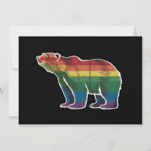 レトロポーラーベアレインボーレズビアンLGBTゲイプライド 招待状