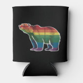 レトロポーラーベアレインボーレズビアンLGBTゲイプライド 缶クーラー (正面)