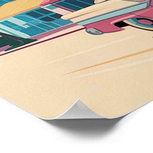 レトロマイアミビーチアールデコ – ヴィンテージトラベルポスター ポスター (角)