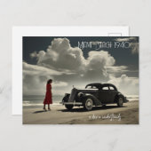 レトロマイアミビーチ1940のロードスタービーチ ポストカード (正面/裏面)