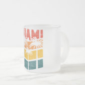 レトロマイアミフロリダビーチスーベニアパームツリー80s フロストグラスマグカップ (正面右)