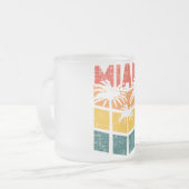 レトロマイアミフロリダビーチスーベニアパームツリー80s フロストグラスマグカップ (正面左)