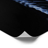 レトロマイクで歌うX線スケルトン – 青 ポスター (角)