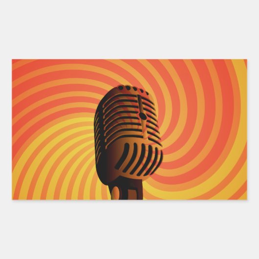 レトロマイクカスタムのシール 長方形シール (正面)