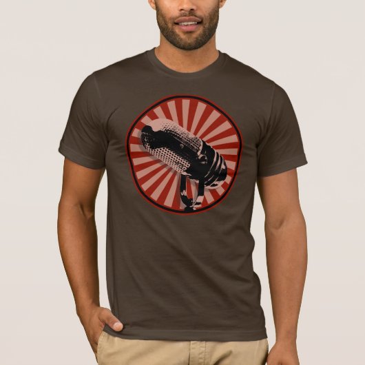 レトロマイクグラフィック(赤) Tシャツ (正面)