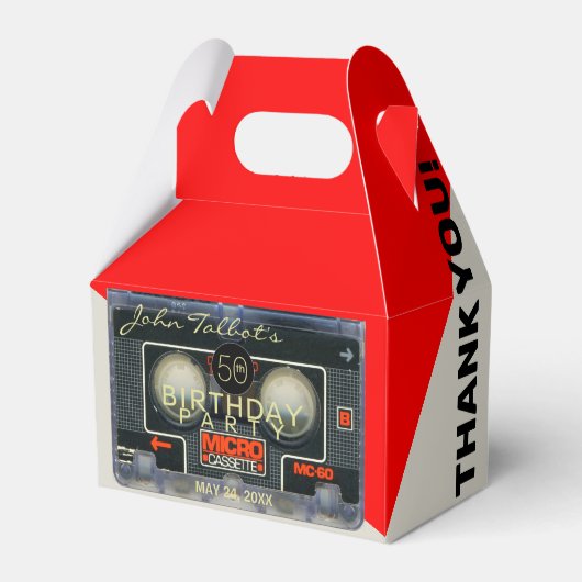 レトロマイクロオーディオテープ50th誕生日ありがとうGFB フェイバーボックス (正面サイド)