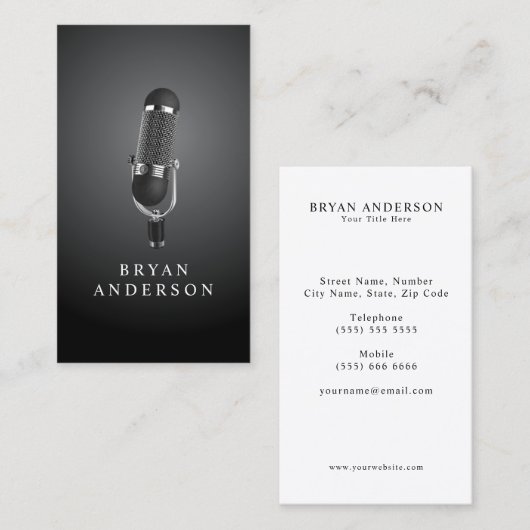 レトロマイク名刺 名刺 (正面/裏面)