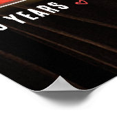 レトロマイルストーン3周年記念パーソナライズされた愛 ポスター (角)