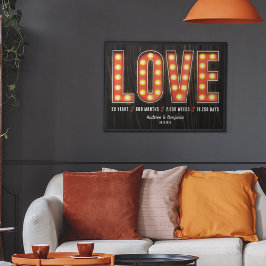 レトロマイルストーン50周年記念パーソナライズされた愛 ポスター